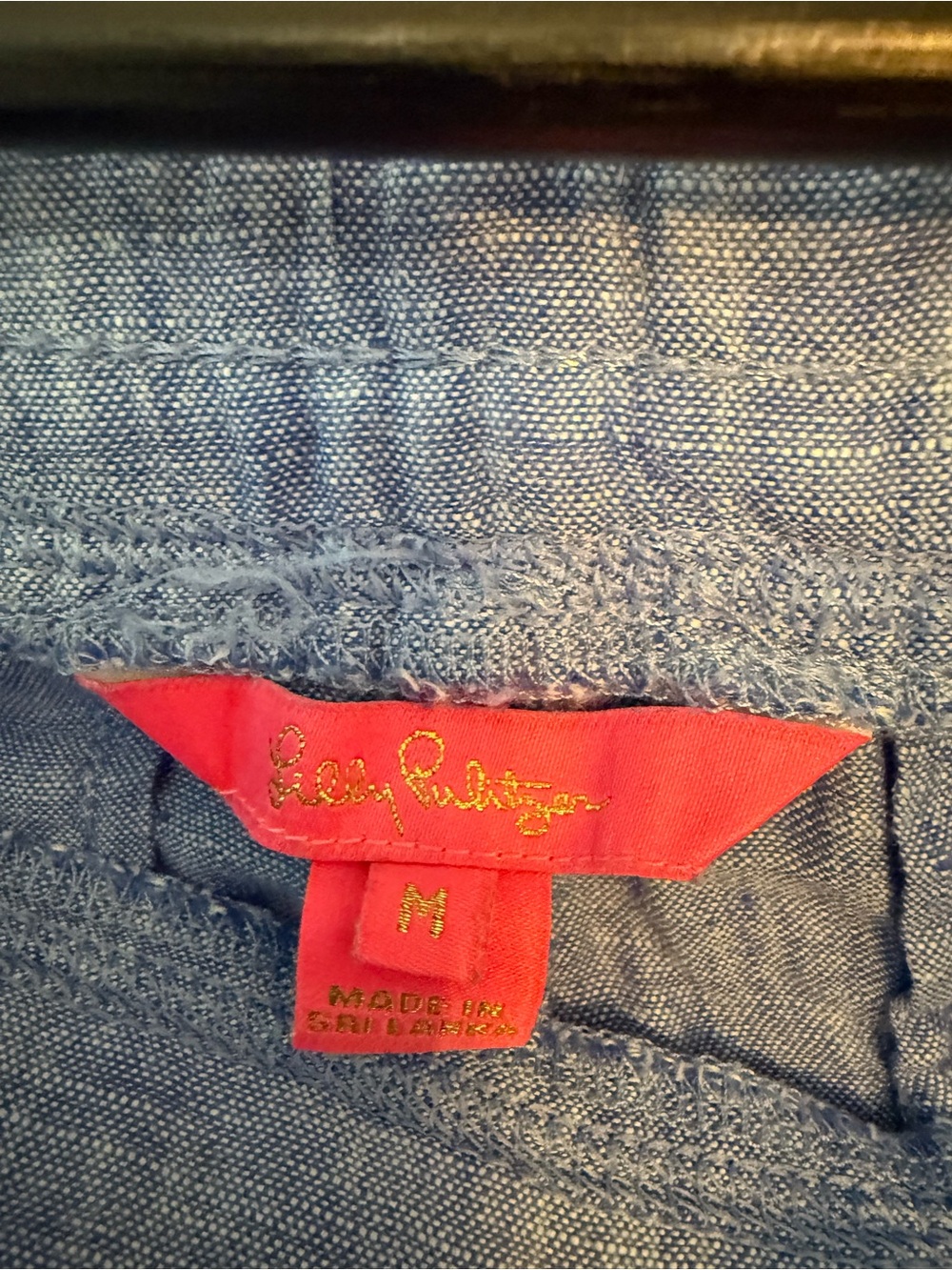 Lilly Pulitzer Blue Linen Blend Cropped Pants Women’s Medium Elastic Waist - Picture 3 of 4